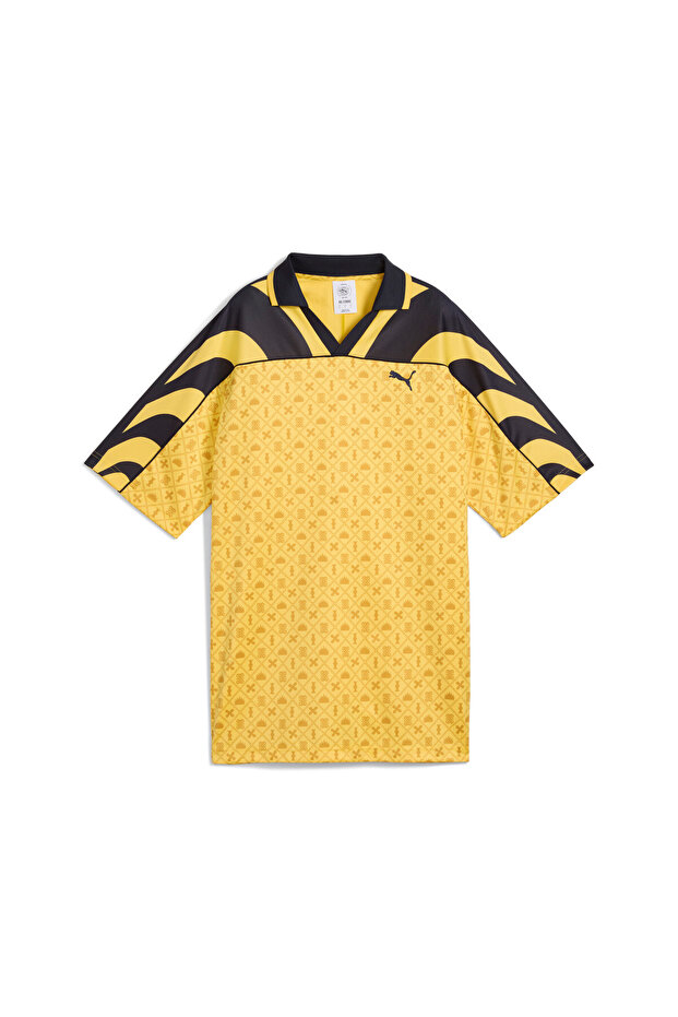 Mens Road To Unity Relaxed Graphic Football Jersey Top - Yellow - 6