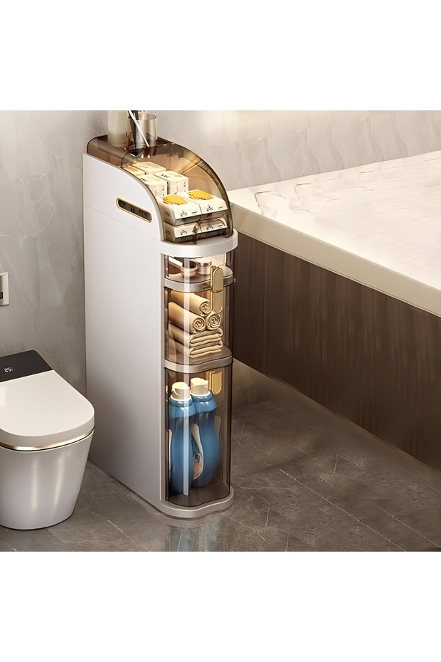 4-Tier - Multi-Purpose Bathroom, Laundry Room, and Kitchen Organizer |   Narrow Space Vertical Drawer Cabinet