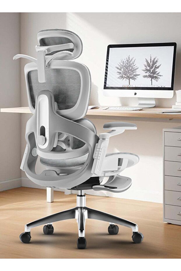 Office Chair with 6D Headrest, Recline & Rocking, Tilt Tension, Flip-Up Armrests with Lumbar Support