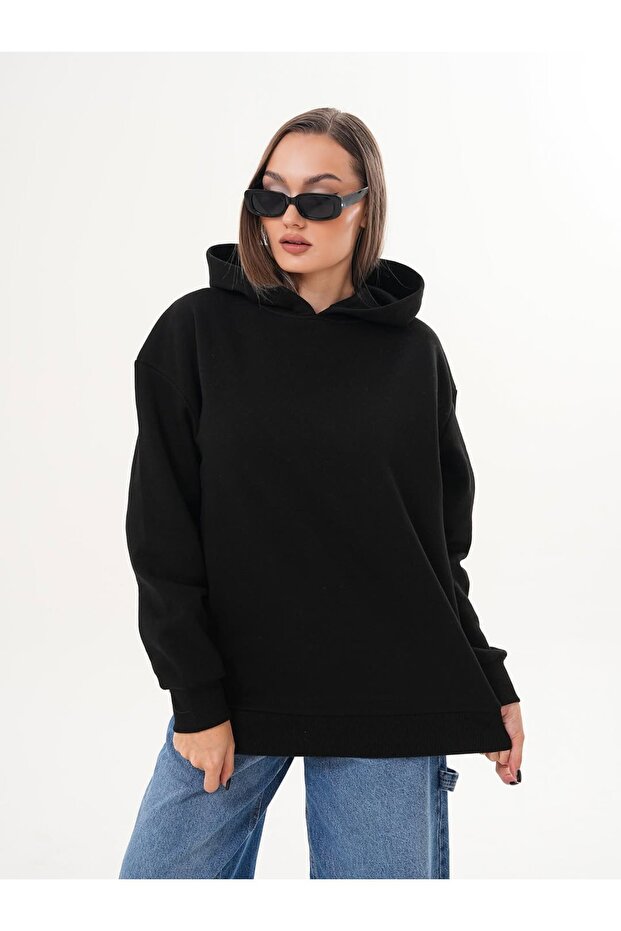 Hooded Plain Basic Sweatshirt