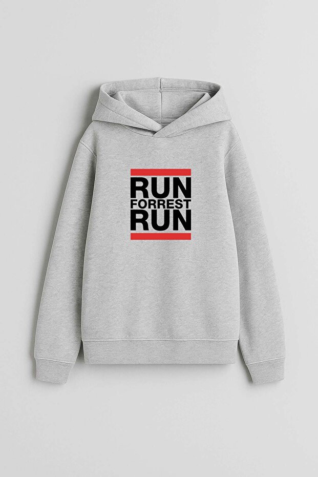 Forrest Gump Printed Gray Hooded Sweatshirt Hoodie