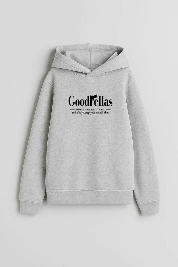 Forrest Gump Printed Gray Hooded Sweatshirt Hoodie