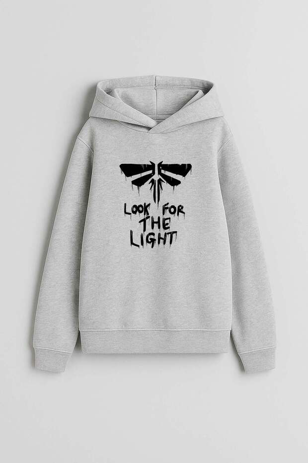 Last of Us Printed Gray Hooded Sweatshirt Hoodie