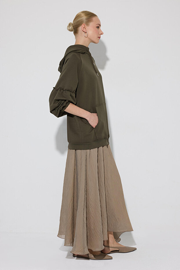 DİK YAKA ÖRME SWEATHIRT - 5