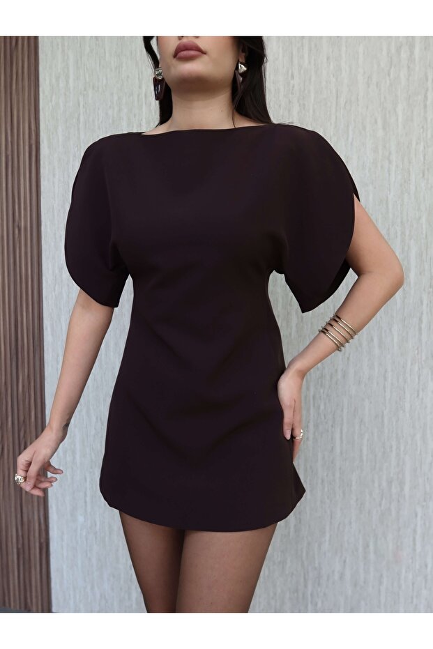 Omuz Dekolte Mini Elbise - 4