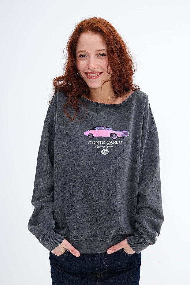 Kayık Yaka Sweatshirt S10606