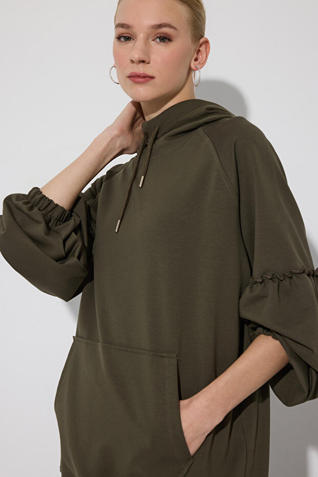 DİK YAKA ÖRME SWEATHIRT - 3