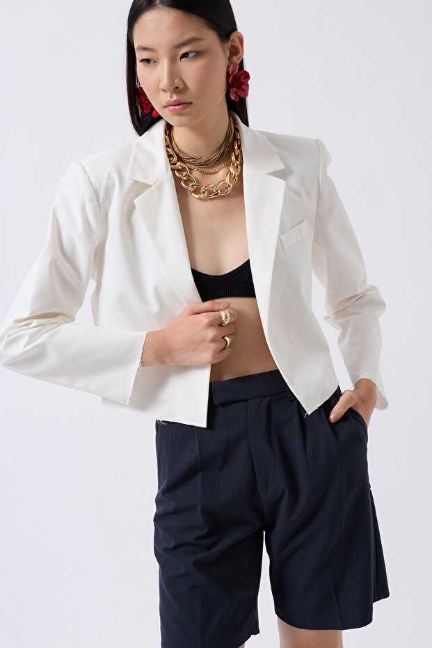 Crop Blazer Ceket - 3