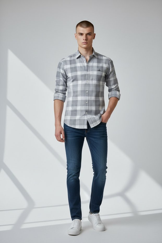 Long Sleeve Patterned Tight Fit Shirt (New Season)