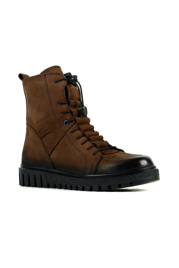 17945Z Genuine Leather Women's Boots Brown Nubuck
