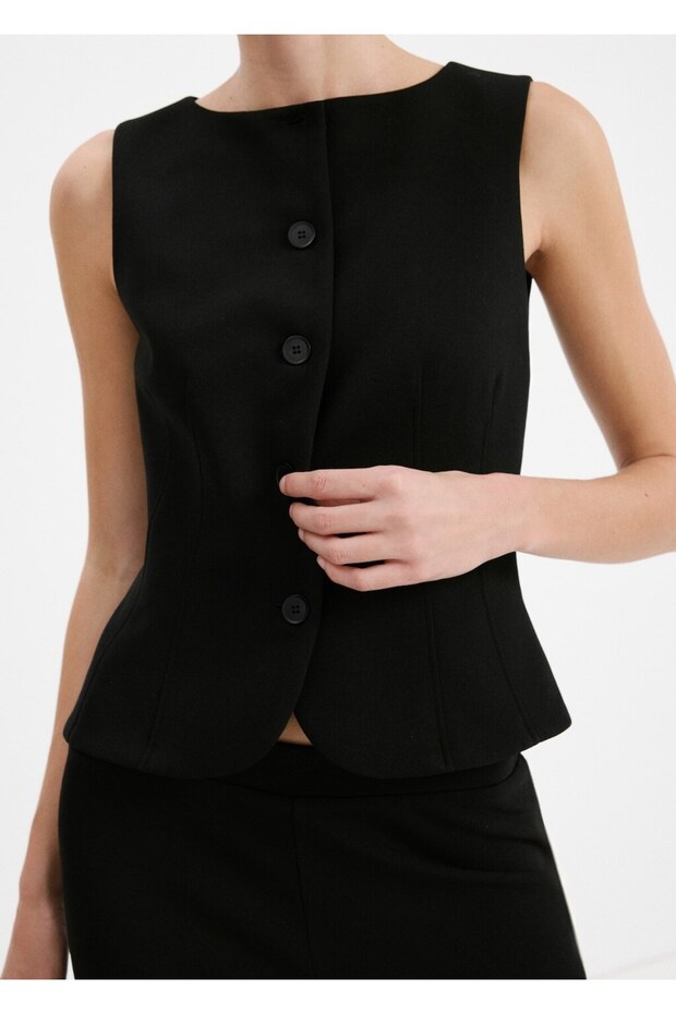 Düğmeli takım yelek - 6