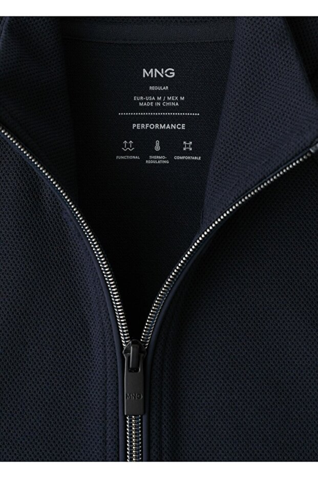 Regular-fit fermuarlı teknik sweatshirt - 8