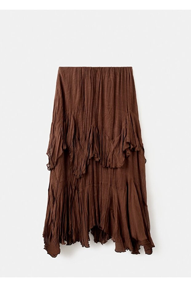 Volanlı şifon etek - 3