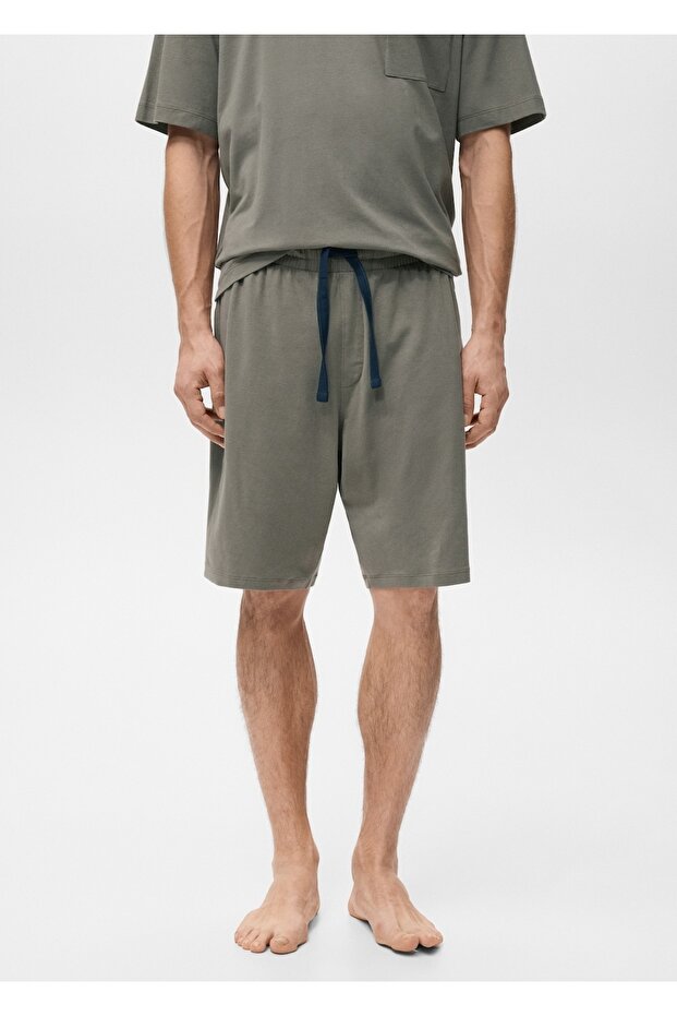 Pamuklu şort pijama takımı - 6