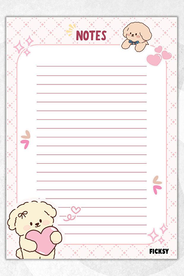 A5 Dog Notepad Lined Notebook - 50 Sheets - Memopad - Notepad - Notepad - Note Paper - 1