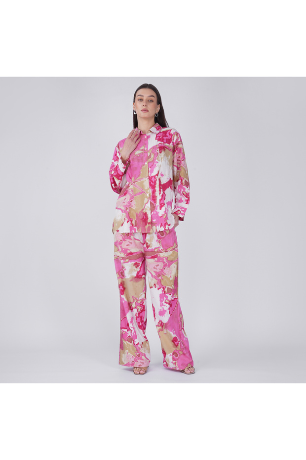 Pink Marble Printed Coord Set - 1
