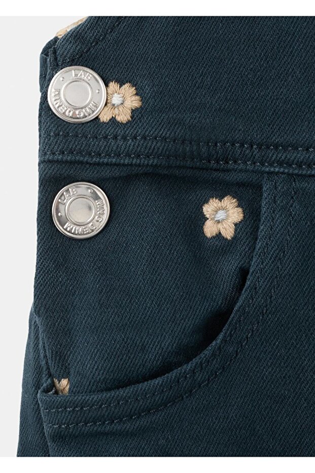 Çiçek işlemeli uzun tulum - 5