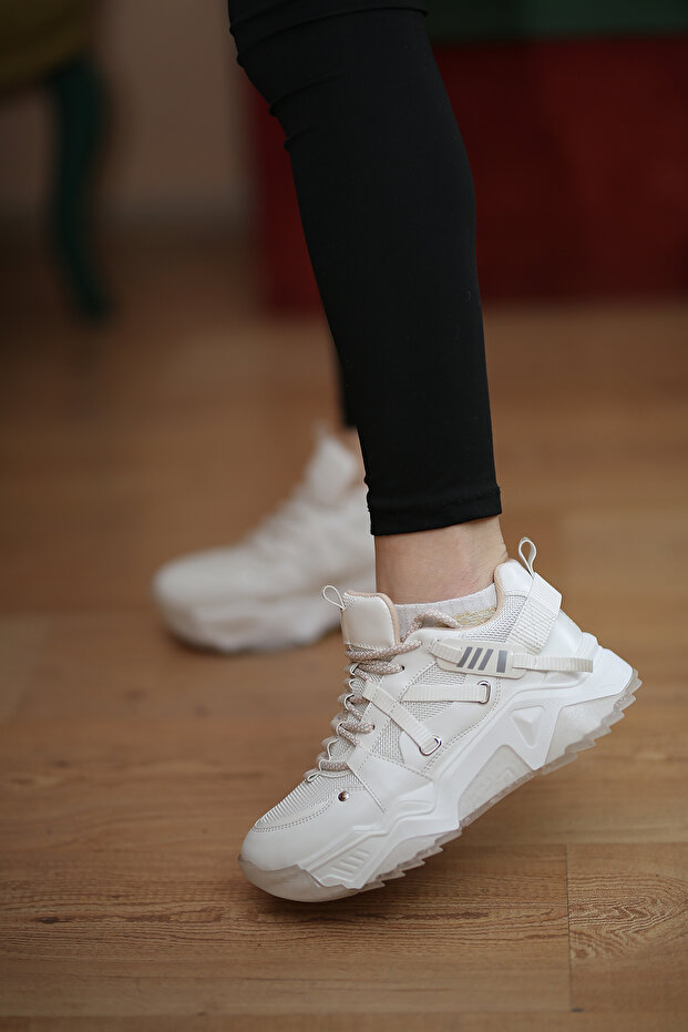 Osimo Lace-Up Mesh Detailed Women's Sneaker Shoes
