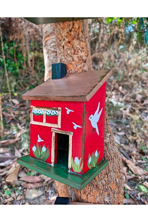 Handmade Wooden House,Garden Balcony Tree Ornament,Bird House