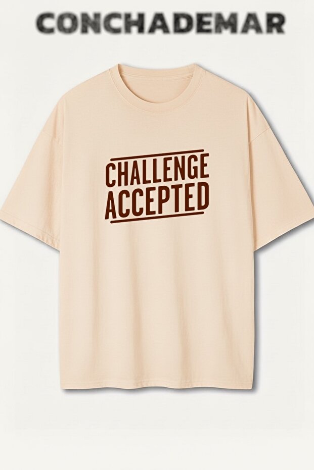 Challenge Accepted Barney Printed Premium Oversize Cotton T-Shirt