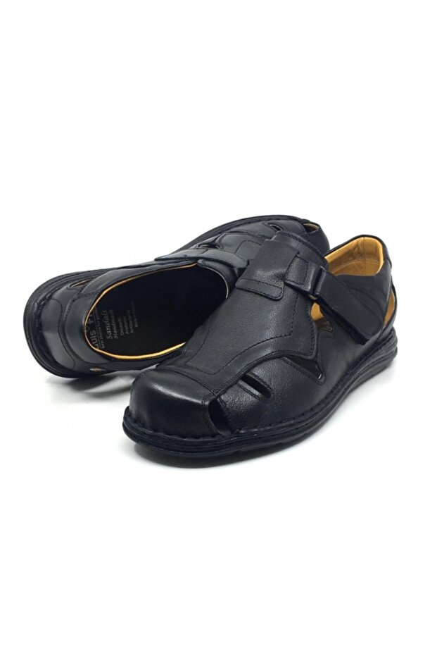 100% Genuine Leather Orthopedic Men's Daily Comfortable Summer Large Size Sandals Slippers 39-48