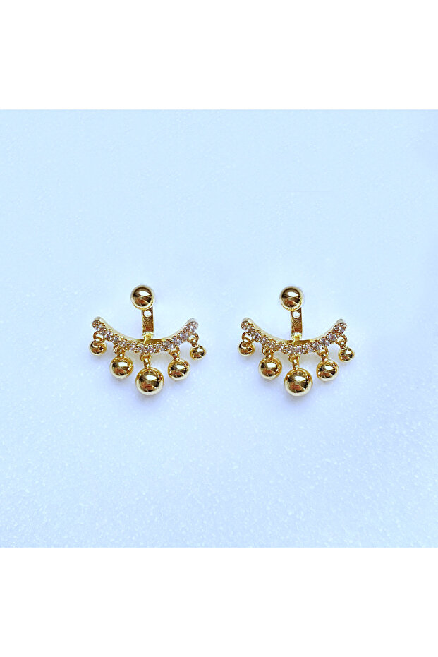 أقراط متدلية صغيرة مزدوجة الجوانب مكونة من 5 قطع - 2