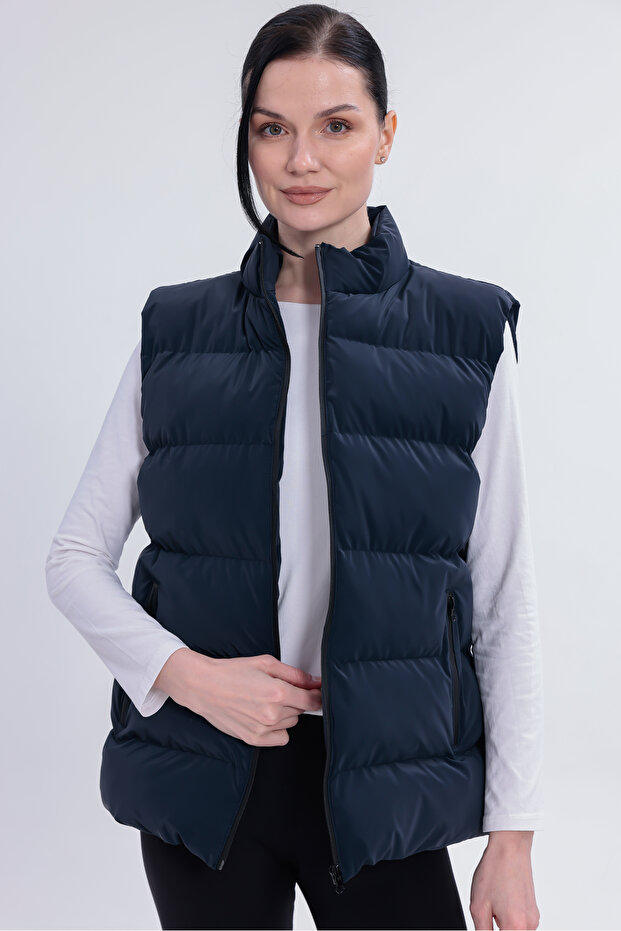 Women's Navy Blue Nova Fabric Inflatable Vest