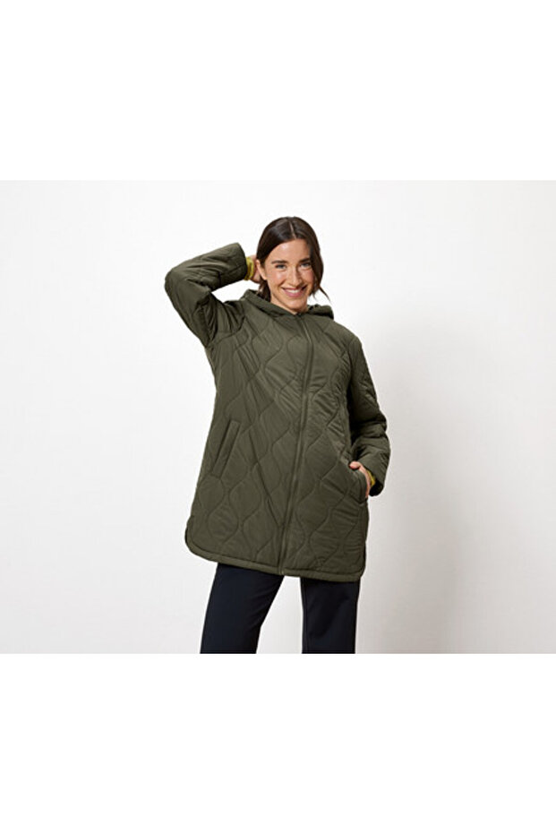 Kadın Kapitone Mont, Haki - 1