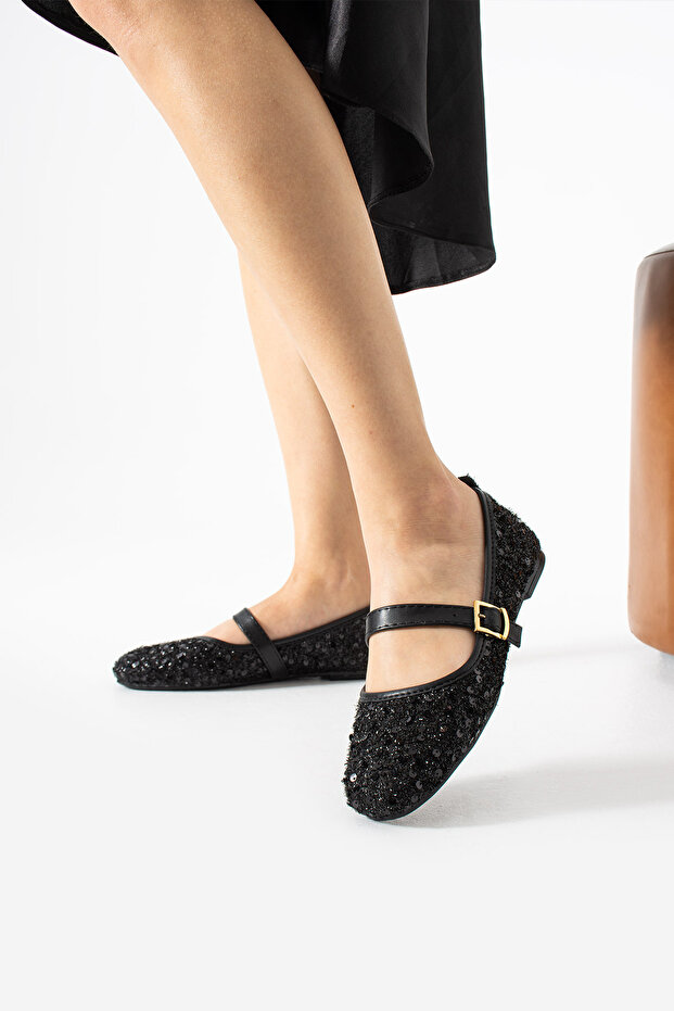 Siyah Pullu Babet Günlük Ayakkabı - 7