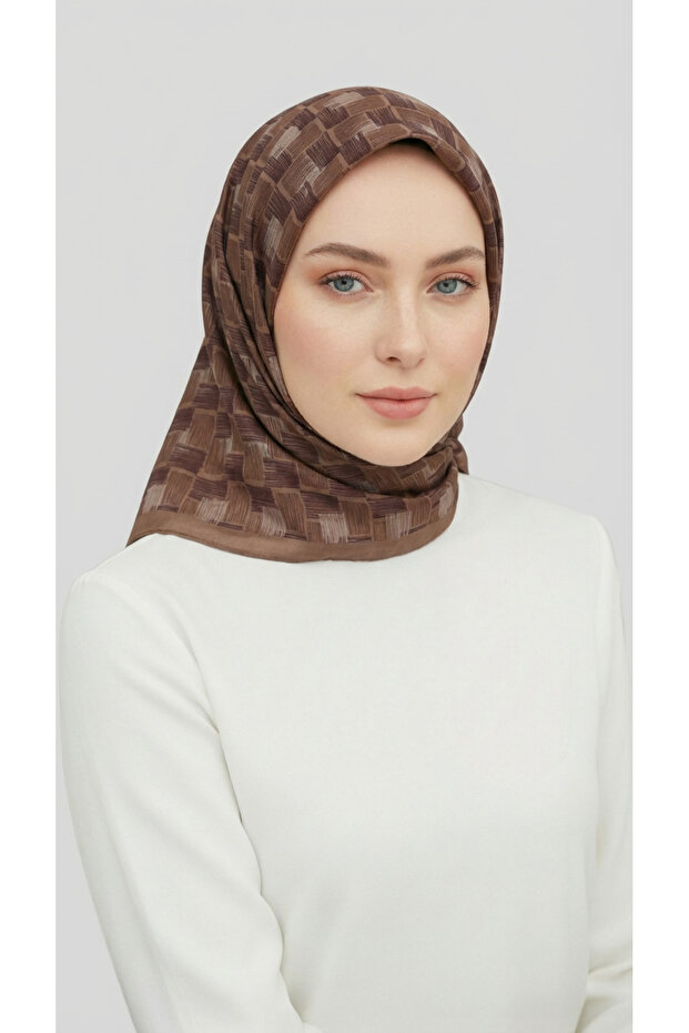 Mozaic Pattern Rayon Scarf - 1