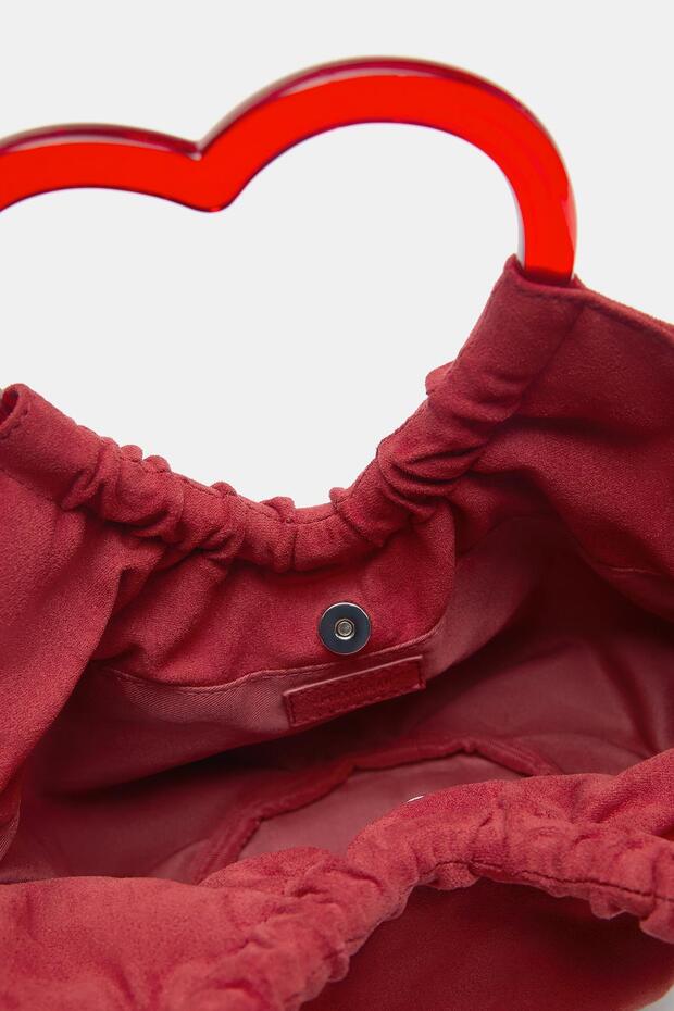 Kalp detaylı el çantası - 5