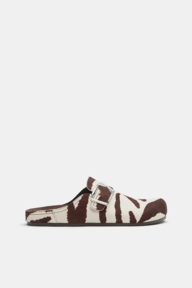 Hayvan desenli tokalı deri sabo - 6