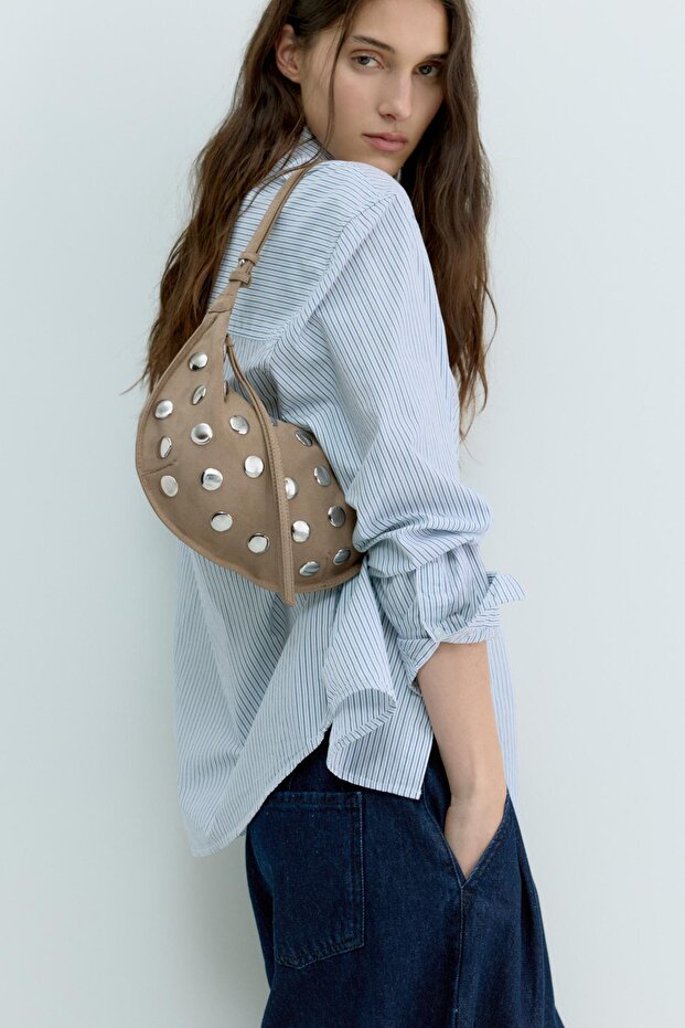 Zımba detaylı omuz çantası - 1