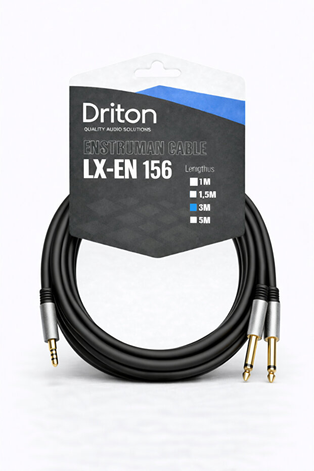LX-EN LX-156 نظام الصوت والضوء بطول 3 أمتار، ستيريو 3.5 - كابل جاك مونو 6.3 مزدوج (قطعتان)