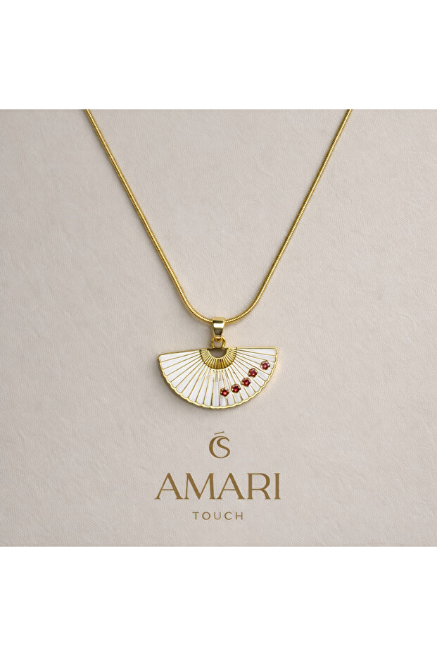 Beyaz Yelpaze Kolye - 1