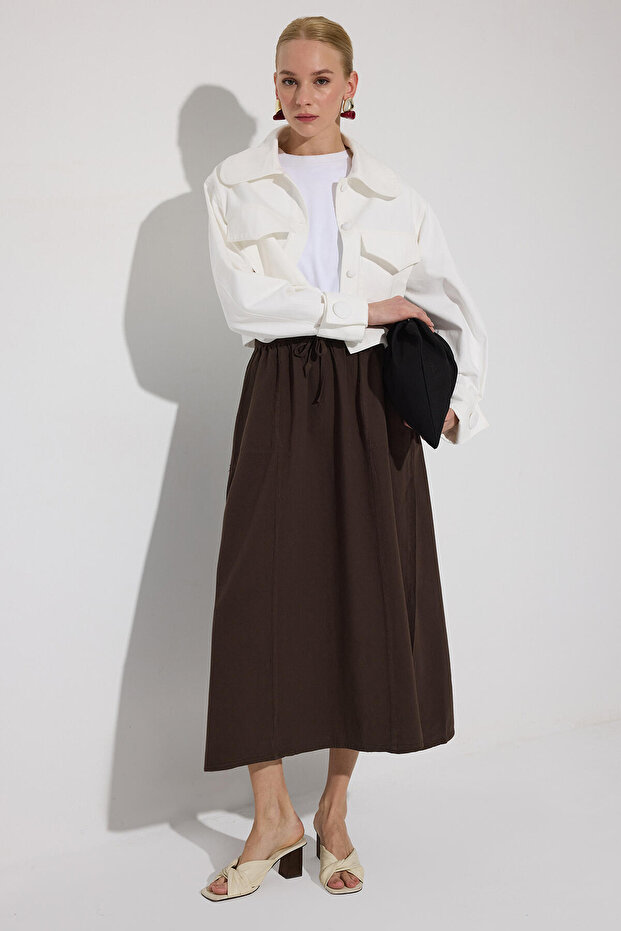 ELASTİK BEL CEPLİ ETEK - 2