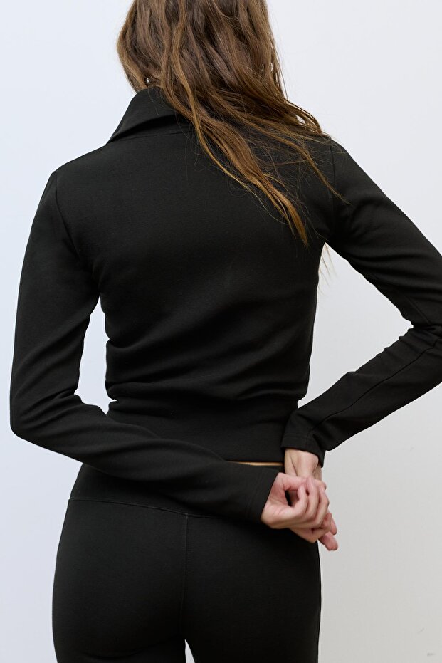 İnterlok fermuarlı hırka - 3