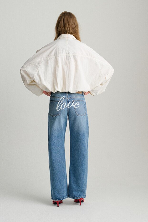 Düşük bel straight fit jean - 4