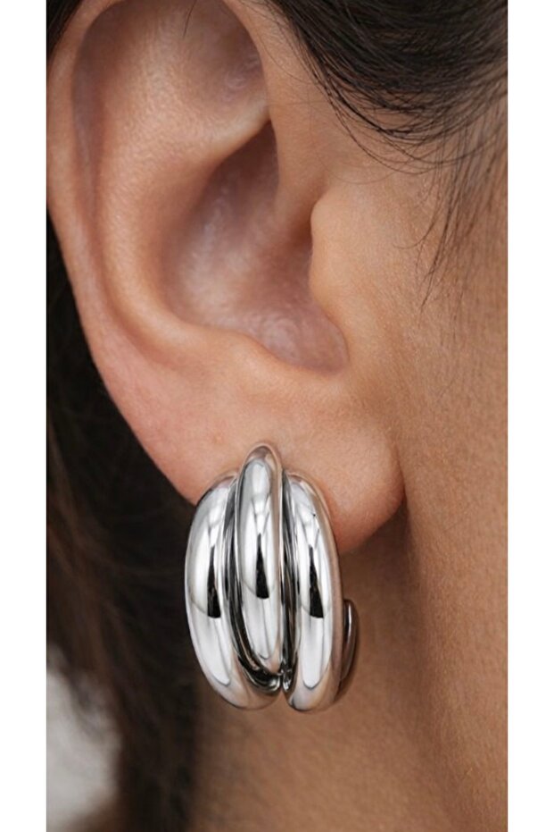 Çelik 3lü Bombe Küpe - 2