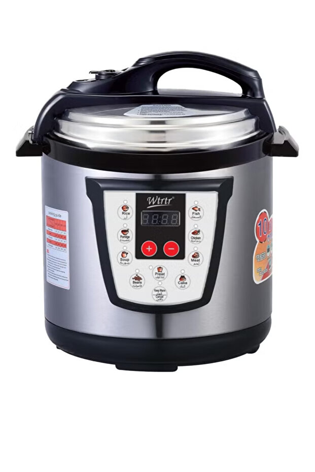 6L Electric Pressure Cooker 1000W – Multi-Function Rice, Slow, Yogurt, Cake, Steam & Warm, Silver
