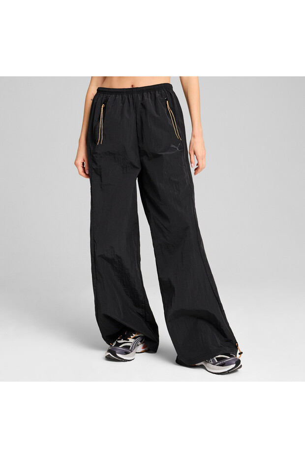 Womens DARE TO Parachute Pants - Black