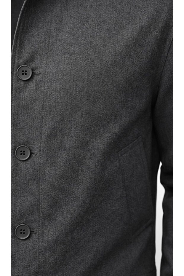 Basic Button Detailed Lined Seasonal Jacket - 5