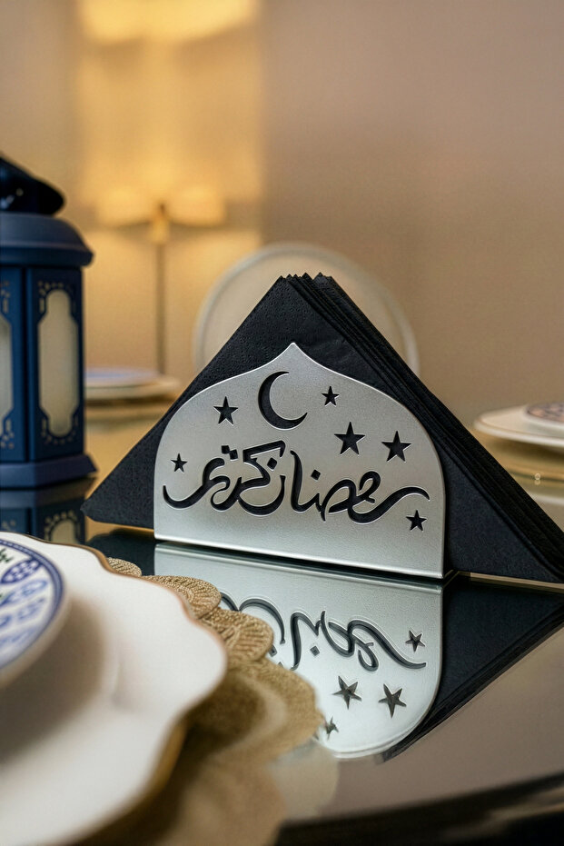 Ramadan Kareem Metal Napkin Holder - Metal Islamic Home Tableware Decoration