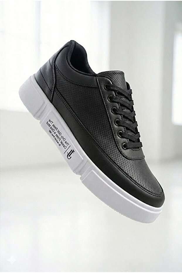 Zr-J-X20 Daily Comfortable Thick Sole Black and White Men's Sneaker