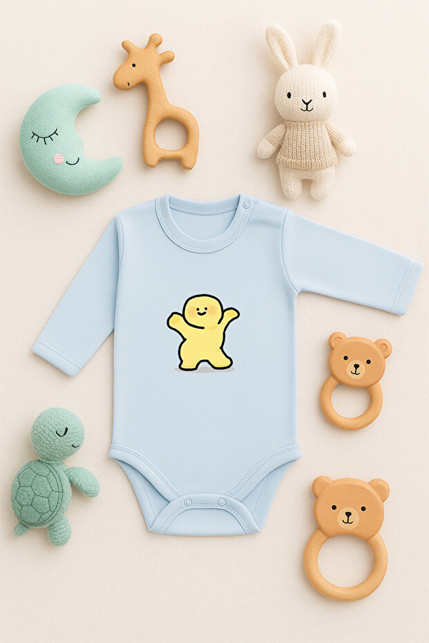 Baby Bodysuit (Snap Fasteners) Unisex Cute Bodysuit 100% Cotton Playing Cookies Printed