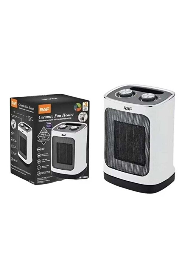 Compact Ceramic Fan Heater 1800W Electric Space Heater with Dual Control Knobs, Fast Heating Per