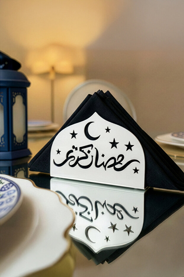Ramadan Kareem Metal Napkin Holder - Metal Islamic Home Tableware Decoration