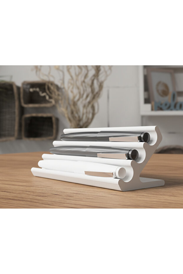 Modern Stylish Pen Stand Fountain Pen Holder White (Bioplastic) - Pen Holder for Office - Desktop Gift