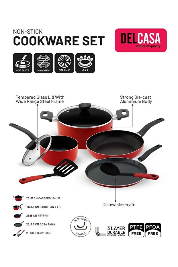 8Pc Nonstick Cookware Set