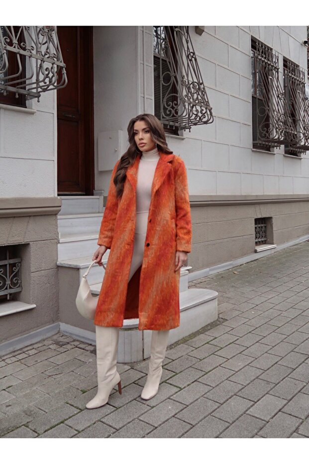 Zebra Patterned Cashmere Coat - 4